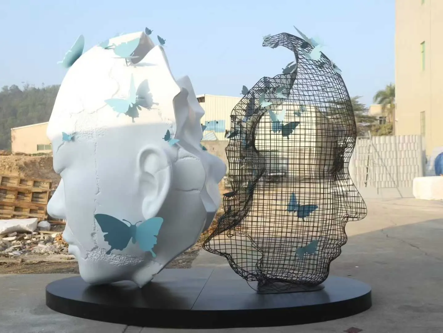 Exhibition image 3 of the large sculpture She (Double-faced)