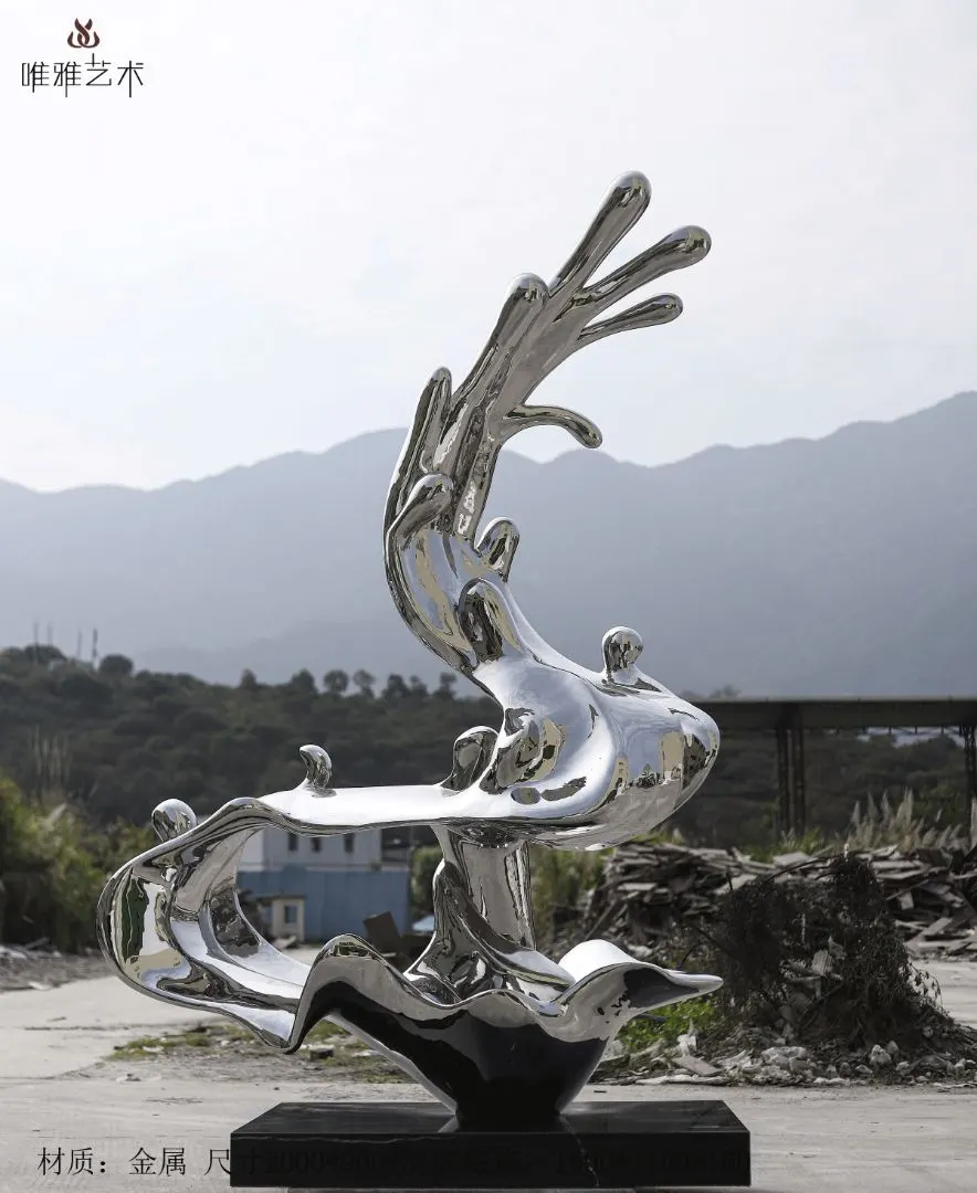 Hand-forged metal sculpture with hammered surface texture